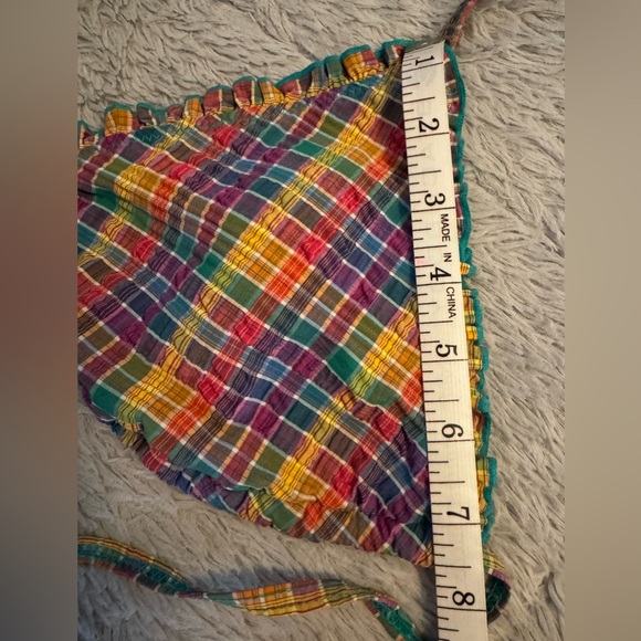 Xhilaration Plaid Green and Purple Multi Hue String Bikini Swimwear Set - Picture 9 of 14